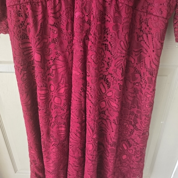 Kiyonna Women's Plus Pinot Noir Mademoiselle Lace Cocktail Dress Size 4X Red - Picture 6 of 15